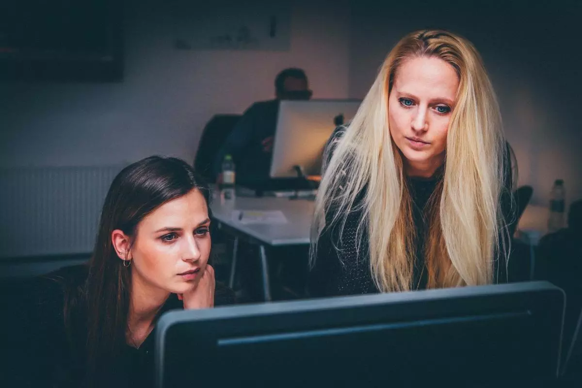 Two women at the computer